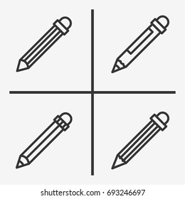 Pencil icon  set illustration isolated vector sign symbol