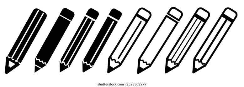 Pencil icon set illustration. pencil sign  symbol. edit icon vector, for mobile concept and web design.