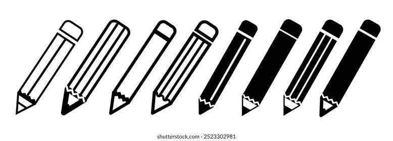 Pencil icon set illustration. pencil sign  symbol. edit icon vector, for mobile concept and web design.