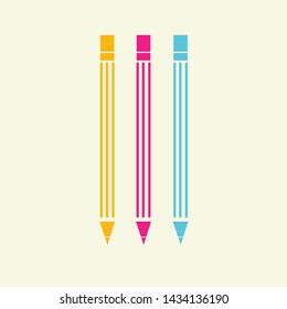 Pencil icon set isolated on white background