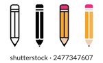 Pencil icon set. for mobile concept and web design. vector illustration