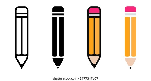 Pencil icon set. for mobile concept and web design. vector illustration