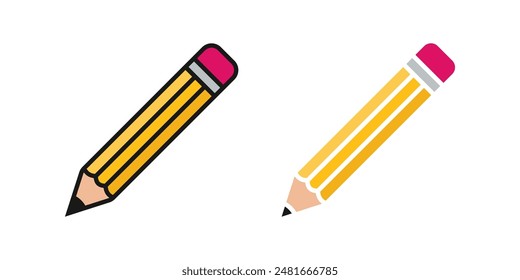 Pencil icon set. for mobile concept and web design. vector illustration on white background