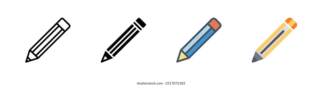 Conjunto de ícones lápis. para conceito móvel e web design. ilustração vetorial