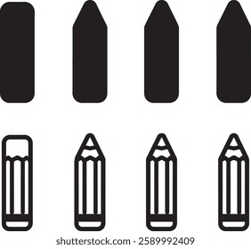 Pencil icon set. for mobile concept and web design. vector illustration