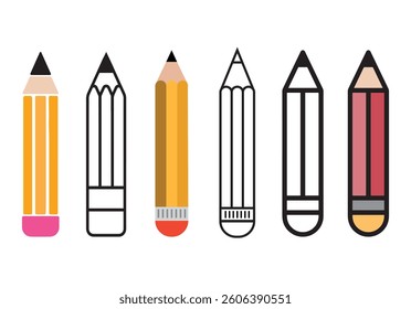 Pencil icon set. for mobile concept and web design. vector illustration