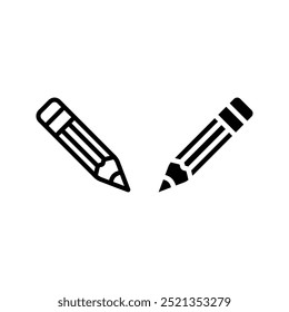 Pencil icon set. pen sign. for mobile concept and web design color editable