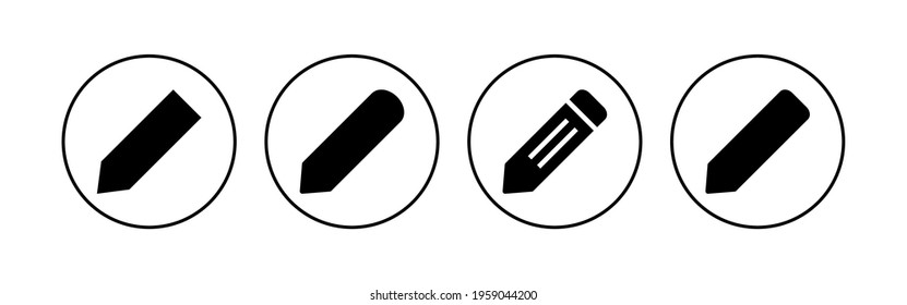 Pencil icon set. pen symbol. edit icon vector