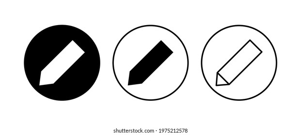 Pencil icon set. pen symbol. edit icon vector