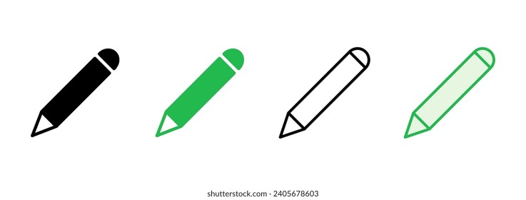 Pencil icon set. pen symbol. edit icon vector