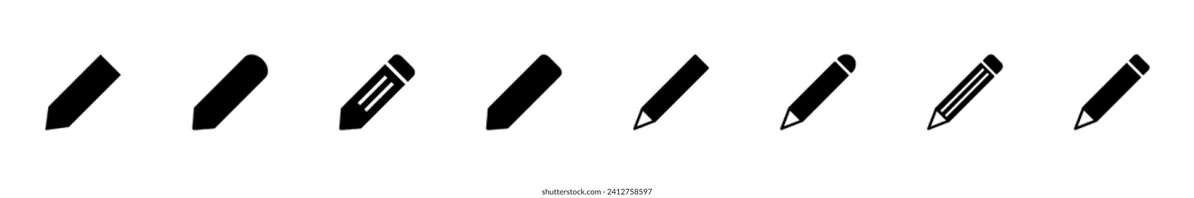 Pencil icon set. pen symbol. edit icon vector