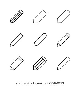 Pencil icon set. pen symbol. edit icon vector