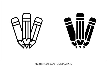 Pencil icon set Perfect for Writing and Educational Themes vector illustration on white background