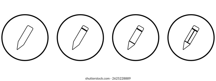  Conjunto de iconos de lápiz con diseño simple y moderno.