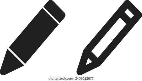 Pencil icon set in two styles isolated on white background . Pen icon vector