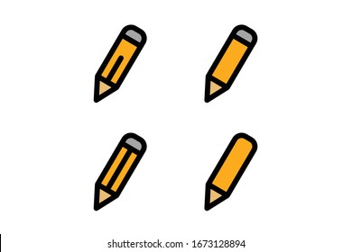 Pencil icon set, pencil vector