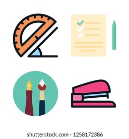 pencil icon set. vector set about list, office material and school material icons set.