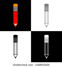 Pencil icon set, vector illustration