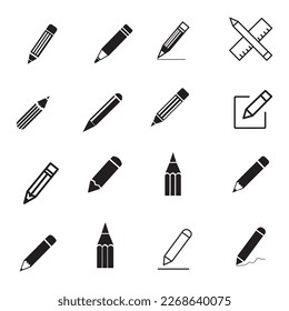 pencil icon set vector illustration on white background..eps