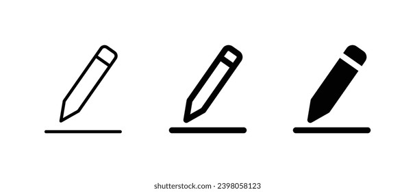 Icono de lápiz conjunto ilustración vectorial para aplicaciones web, ui y móviles