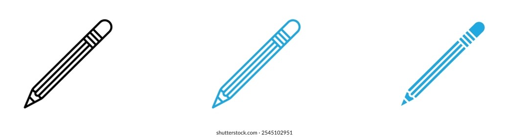 Pencil Icon Set Vector illustration in black