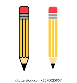 Pencil Icon Set. Pencil Vector Icon in line style design. Pencil Symbol. Vector illustration.