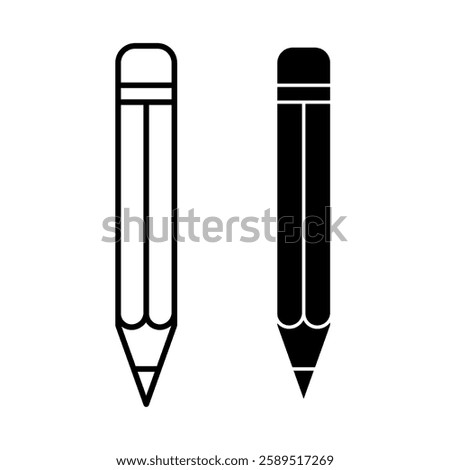 Pencil Icon Set. Pencil Vector Icon in line style design. Pencil Symbol. Vector illustration.