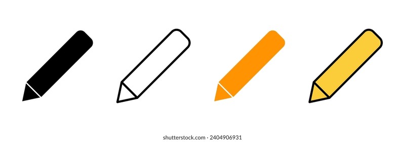 Vector de conjunto de iconos de lápiz. signo de lápiz y símbolo. vector de icono de edición