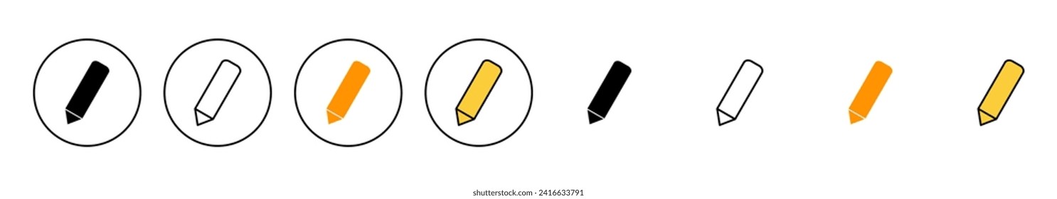 Bleistift-Symbol-Set-Vektorgrafik. Stift und Symbol. Icon-Vektorgrafik bearbeiten