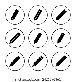 Vector de conjunto de iconos de lápiz. signo de lápiz y símbolo. vector de icono de edición