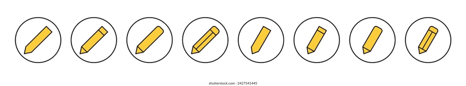 Bleistift-Symbol-Set Vektor. Stift-Zeichen und Symbol. Bearbeiten Symbol Vektor