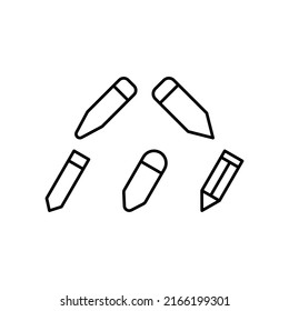 Pencil Icon Set Vector Symbol Design Illustration