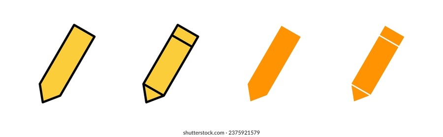 Bleistift-Icon-Set für Web- und mobile App. Stift und Symbol. Icon-Vektorgrafik bearbeiten