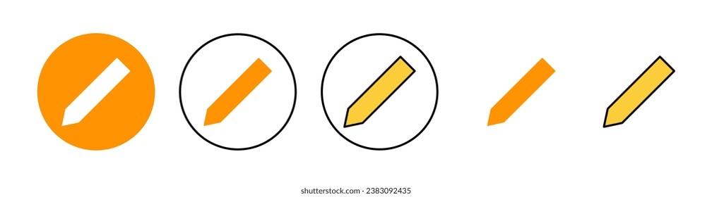 Juego de iconos de lápiz para aplicaciones web y móviles. signo de lápiz y símbolo. vector de icono de edición