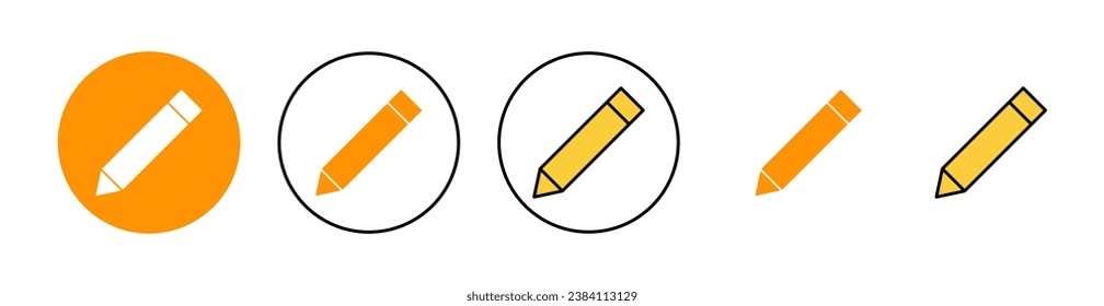 Juego de iconos de lápiz para aplicaciones web y móviles. signo de lápiz y símbolo. vector de icono de edición