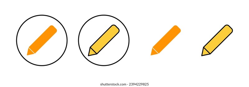 Juego de iconos de lápiz para aplicaciones web y móviles. signo de lápiz y símbolo. vector de icono de edición