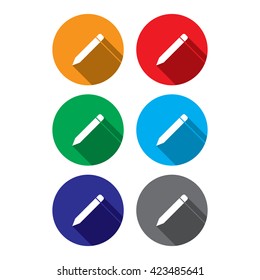 Pencil Icon With Shadow