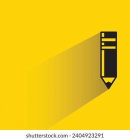 pencil icon with shadow on yellow background