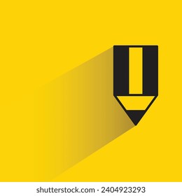 pencil icon with shadow on yellow background