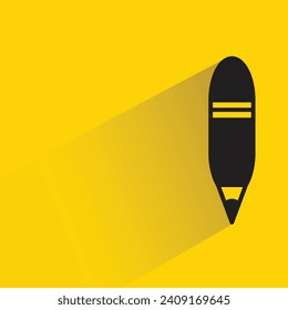 pencil icon with shadow on yellow background