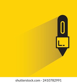 pencil icon with shadow on yellow background
