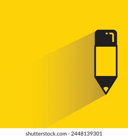 pencil icon with shadow on yellow background