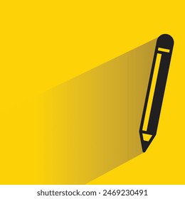 pencil icon with shadow on yellow background