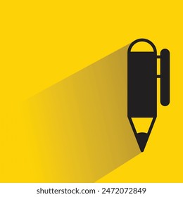 pencil icon with shadow on yellow background