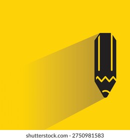 pencil icon with shadow on yellow background