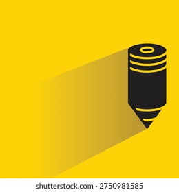 pencil icon with shadow on yellow background