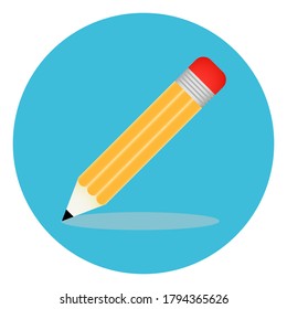 Pencil icon signs of education in trendy flat style isolated. Stock Vector illustration.