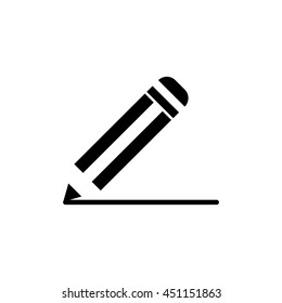 Pencil icon. Silhouette flat design vector illustration