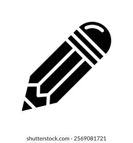 Pencil icon silhouette on white background. Linear style sign for mobile concept and web design. Pencil symbol logo illustration.