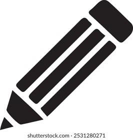 Pencil icon silhouette vector style with white background